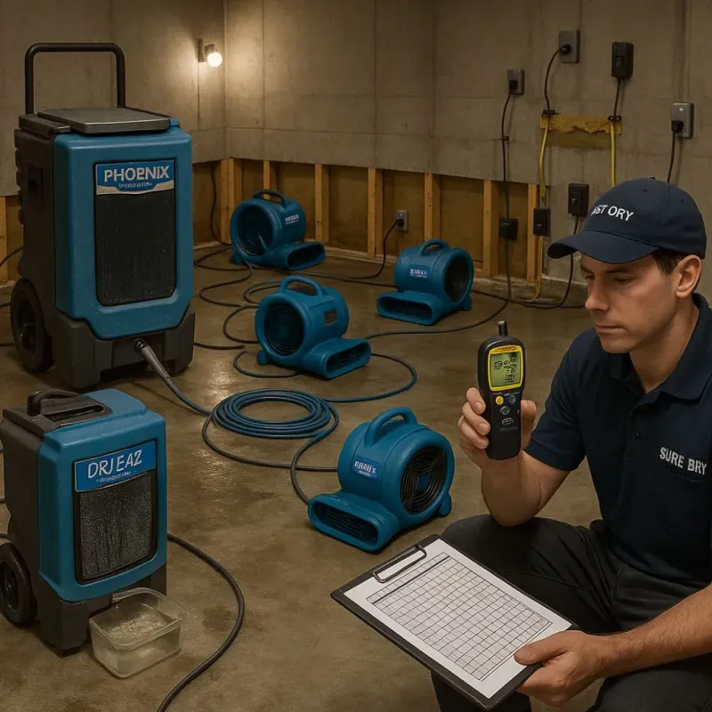 Structural Drying and Dehumidification process in Roosevelt Park, MI